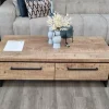 WoonMax Rimini Salontafel 2 lades Lamulux mango Best