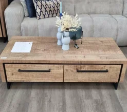 WoonMax Rimini Salontafel 2 lades Lamulux mango Best