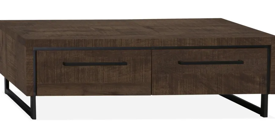 WoonMax Rimini Salontafel 2 lades Lamulux Dark mango Hot