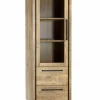 WoonMax Rimini Vitrinekast 1 deur glas - 2 lades Lamulux mango Online
