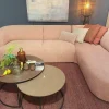 WoonMax Salontafel Harlow set van 2 - lamulux geborsteld gehamerd koper Clearance