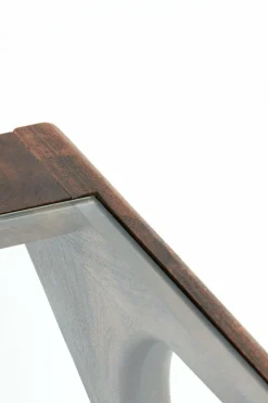 WoonMax Salontafel 112x70x41 cm YUKI acacia hout donker bruin+glas Online
