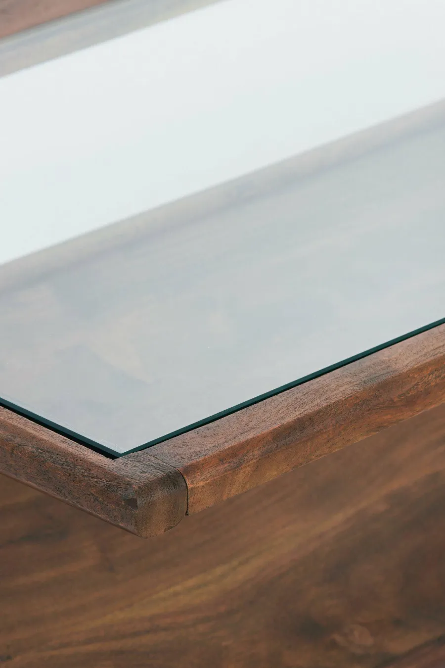 WoonMax Salontafel 112x70x41 cm YUKI acacia hout donker bruin+glas Online
