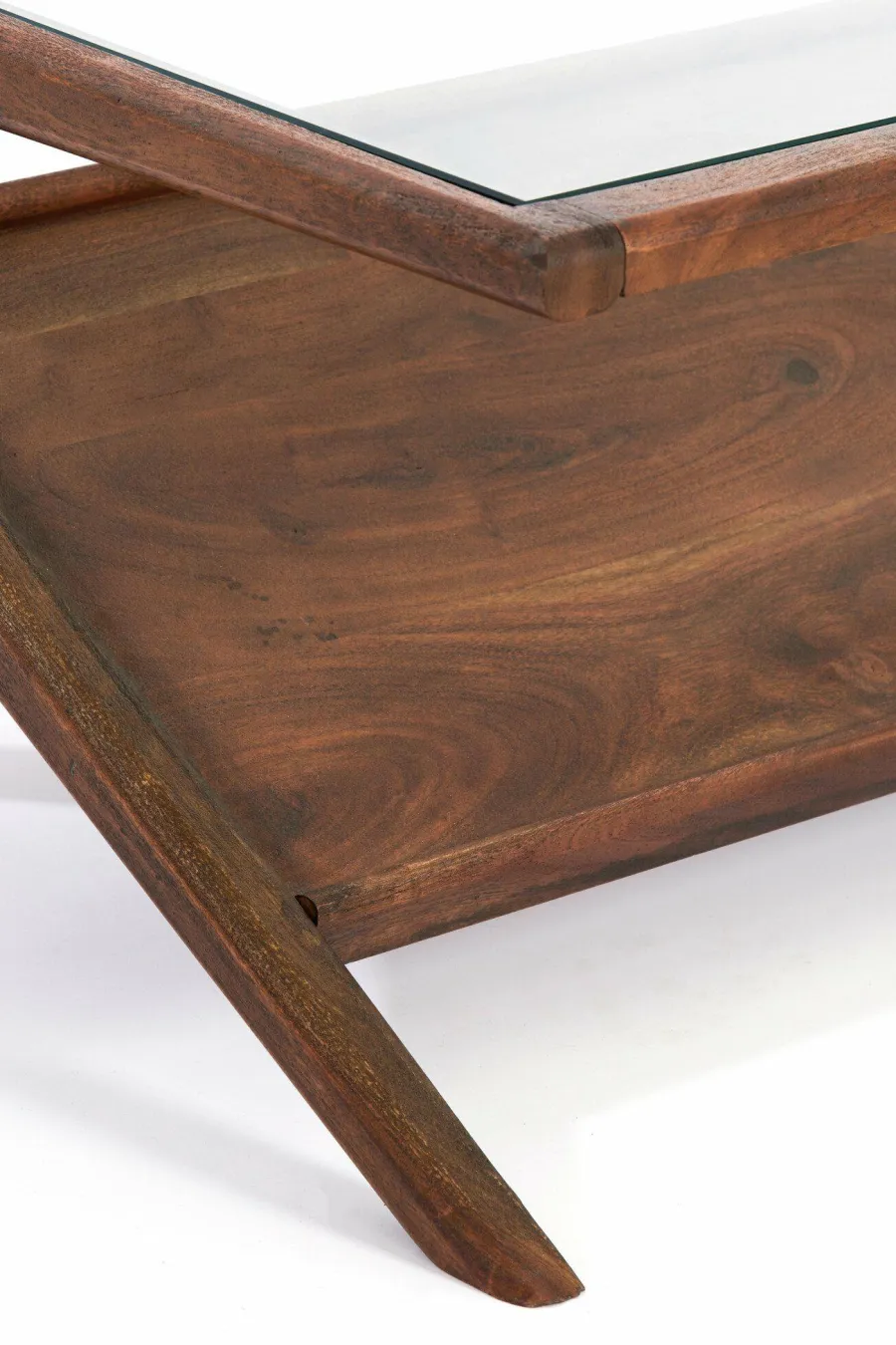 WoonMax Salontafel 112x70x41 cm YUKI acacia hout donker bruin+glas Online