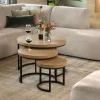 WoonMax Set van 3 salontafels Hugo met stalen onderstel Sale