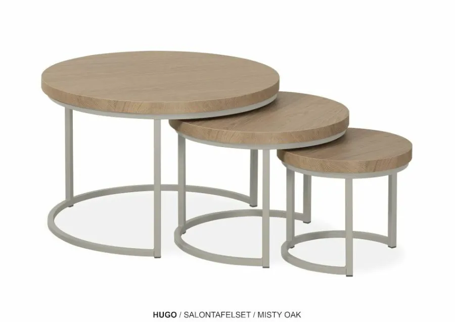 WoonMax Set van 3 salontafels Hugo met stalen onderstel Sale