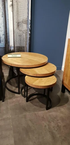 WoonMax Set van 3 salontafels Hugo met stalen onderstel Sale