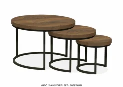 WoonMax Set van 3 salontafels Hugo met stalen onderstel Sale