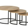 WoonMax Set van 3 salontafels Bolton met stalen onderstel Online