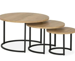 WoonMax Set van 3 salontafels Bolton met stalen onderstel Online