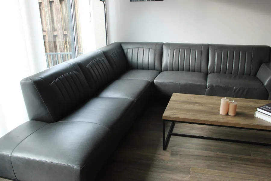 WoonMax Showroommodel Lederen Hoekbank Power B2 antraciet Clearance