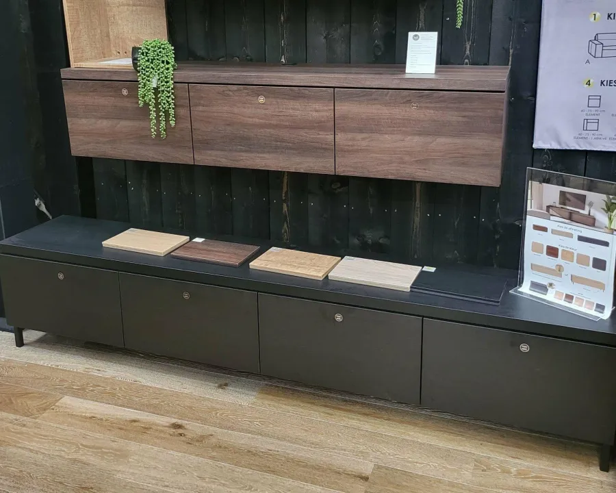 WoonMax Staand TV meubel Keswick - 240 cm Noir - Showroommodel Outlet