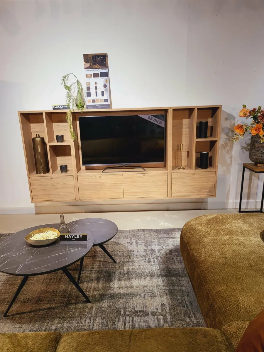 WoonMax TV wandmeubel Blackburn maat S - Diverse elementen en kleuren