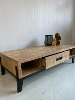 WoonMax Vigo Dark Mango salontafel lamulux met 1 lade Sale