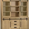 WoonMax Vitrinekast Cottage Natur 180 cm New