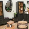 WoonMax Vitrinekast Gamma 1 deur glas en 1 deur - Showroommodel Clearance