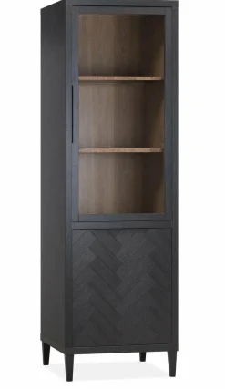 WoonMax Vitrinekast Gamma 1 deur glas en 1 deur - Showroommodel Clearance