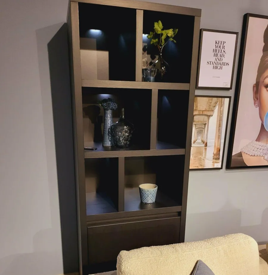 WoonMax Wandkast Milanello 1 deur en 6 open vakken Discount