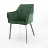 WoonStijl Armstoel diamond stitch - Antraciet en Groen Velvet Hot