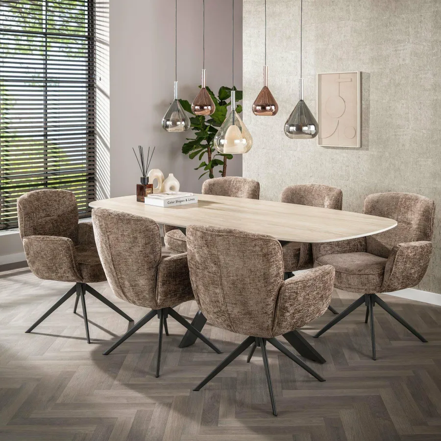 WoonStijl Armstoel Forza draaibaarHoven champagne Sale