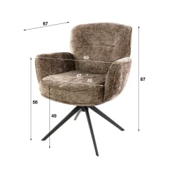WoonStijl Armstoel Forza draaibaarHoven champagne Sale