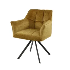 WoonStijl Armstoel raster draaibaar Velvet goud Discount