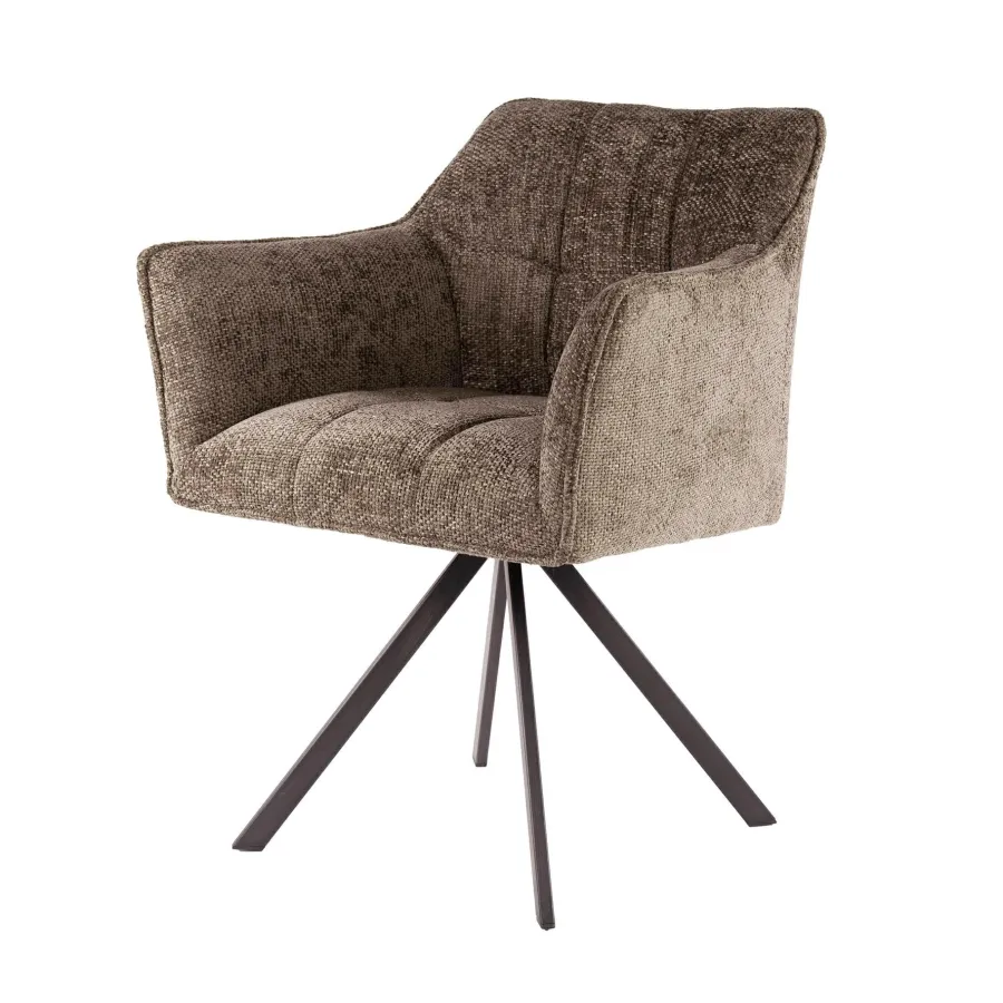 WoonStijl Armstoel raster draaibaar Rich Taupe Online