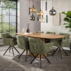 WoonStijl Armstoel raster draaibaar Hoven Groen Outlet