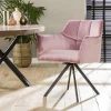 WoonStijl Armstoel raster draaibaar velvet roze Online