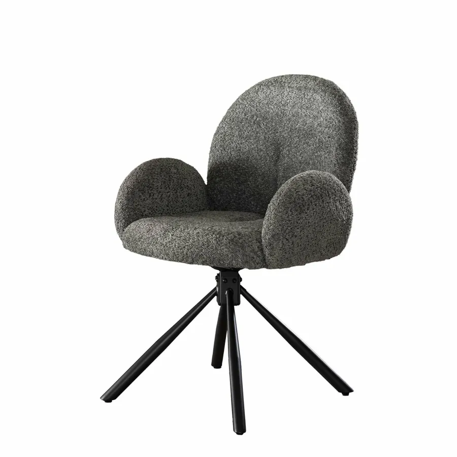 WoonStijl Armstoel rondo Boucle grijs Outlet
