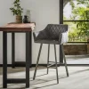 WoonStijl Barstoel armleuning Grijs Velours Outlet
