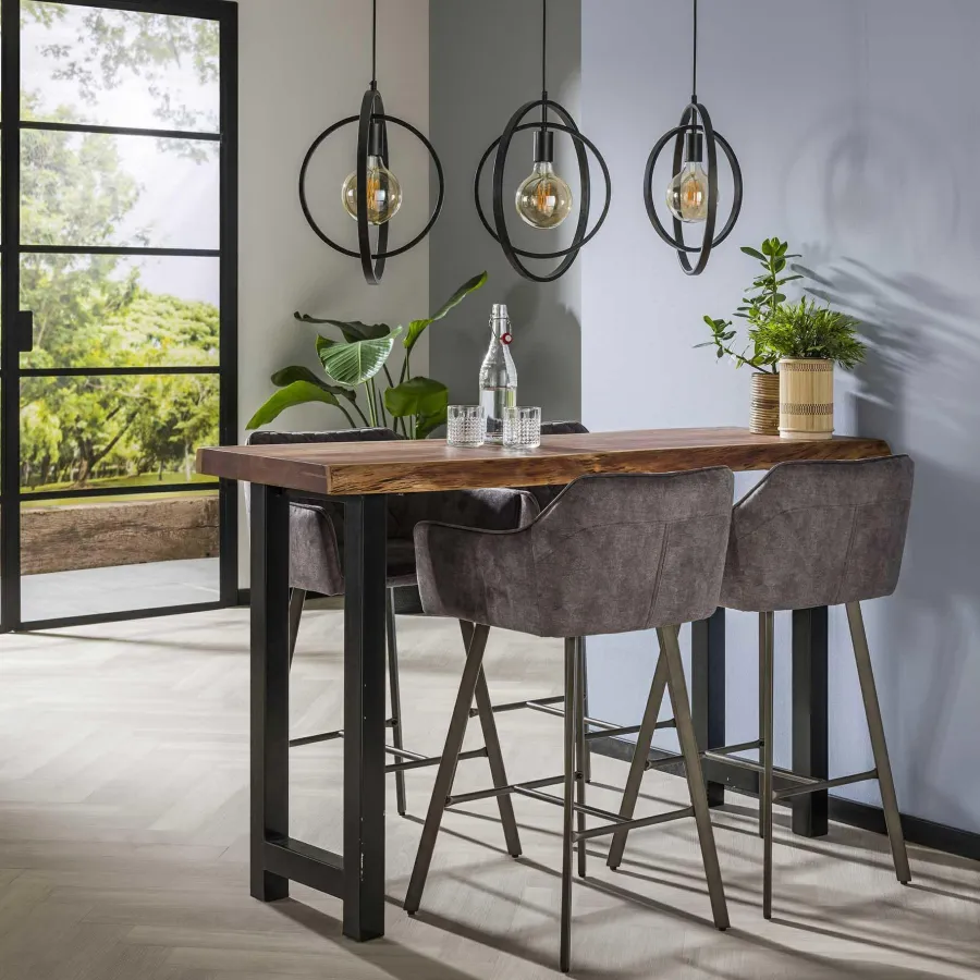 WoonStijl Barstoel armleuning Grijs Velours Outlet