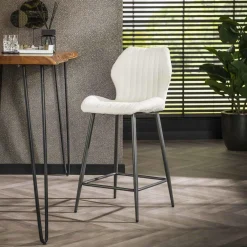 WoonStijl Barstoel boucle lendesteun wit Outlet