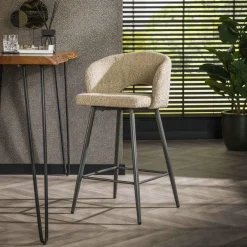 WoonStijl Barstoel boucle salon boucle zandkleur Online