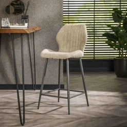 WoonStijl Barstoel boucle lendesteun zand Hot