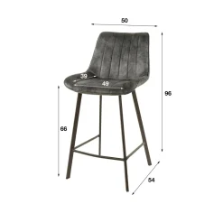 WoonStijl Barstoel brede zit velvet champagne Online