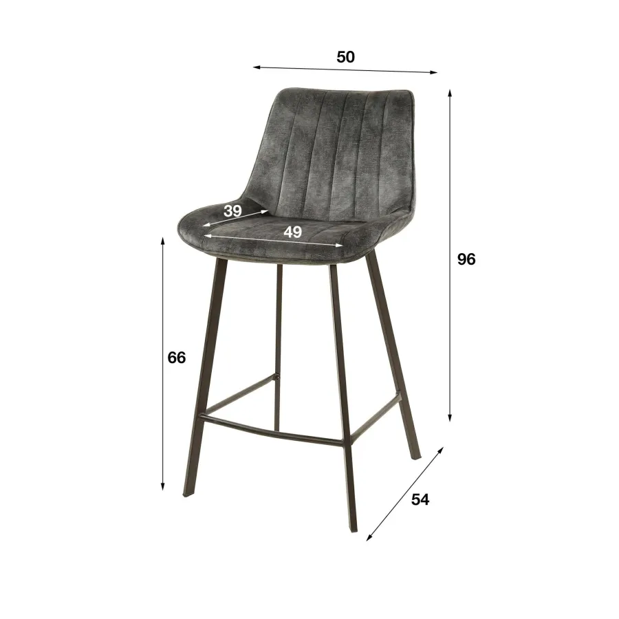 WoonStijl Barstoel brede zit velvet champagne Online