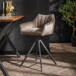 WoonStijl Barstoel cinema draaibaar velvet antraciet Best