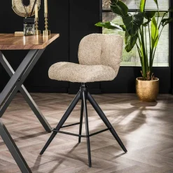 WoonStijl Barstoel Comfort draaibaar Boucle Zand Online