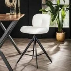 WoonStijl Barstoel Comfort draaibaar Boucle Wit Sale
