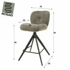 WoonStijl Barstoel Comfort draaibaar Boucle Wit Sale