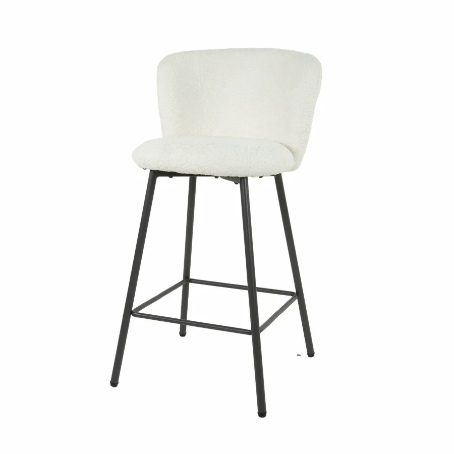 WoonStijl Barstoel Curve Boucle wit Discount