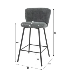 WoonStijl Barstoel Curve Boucle wit Discount