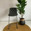 WoonStijl Barstoel grid sledepoot Wax PU zwart Outlet