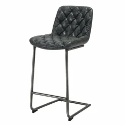 WoonStijl Barstoel grid sledepoot Wax PU zwart Outlet