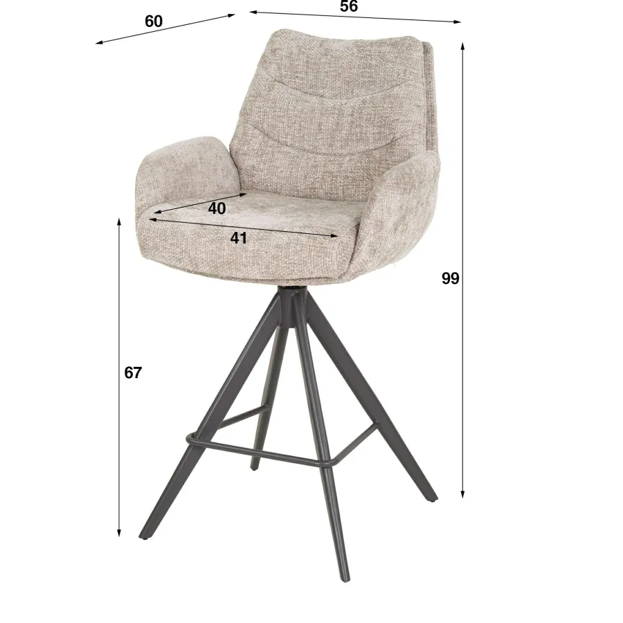 WoonStijl Barstoel lounge Rich taupe Discount