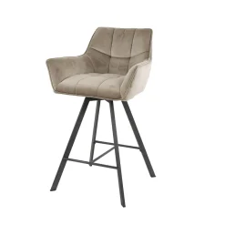 WoonStijl Barstoel Raster draaibaar Champagne velvet Hot