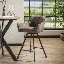 WoonStijl Barstoel raster draaibaar Rich Taupe Best