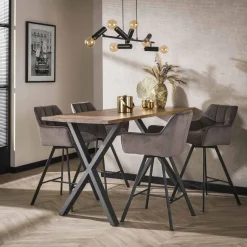 WoonStijl Barstoel Raster draaibaar antraciet velvet New