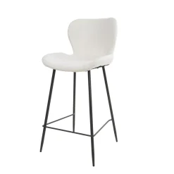 WoonStijl Barstoel ronde buis Boucle wit Best